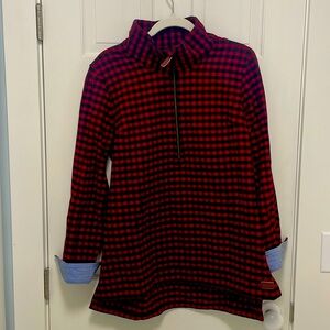 LL Bean Buffalo Plaid Quarter Zip Flannel Pullover - Size Women’s M